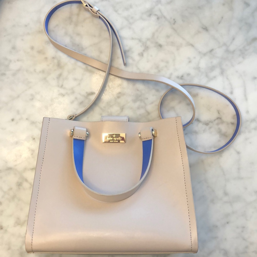 Kate Spade Cream and Blue Crossbody Bag